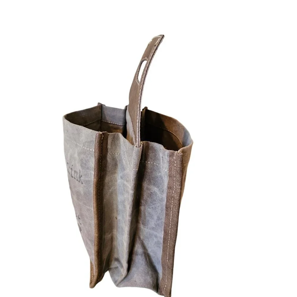 Beer Carrier Cooler Faux Leather Distressed Gift For Man Party 6‎ Pack Canvas